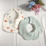 ❁¨̮女の子スタイ 2枚セット❁¨̮わんちゃん水色フラワー