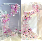 iPhoneケース桜 天然石 を 散りばめたオルゴナイトケーススマホカバー桜 iPhone  12 Pro最近ケース