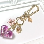 ぷっくりハートバックチャーム　ピンク　レジン