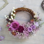 Lune Bonheur＜violet＞＊受注制作＊ハーフムーンリース＊プリザーブドフラワー＊リース＊お花＊ギフト＊母の日＊結婚祝い＊新築祝い＊お誕生日祝い