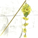 菜の花簪(なのはな　フラワー かんざし)  イエロー
