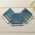 【4重ガーゼハーフハンカチ 3枚組】ボーダー柄×無地　18cm×9cm  🌸新学期の準備に🌸