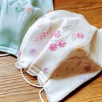 🆕　レース刺繍　マスク　ピンク　グリーン 春マスク　ノーズワイヤー入り　吉田さらし　#minne_new　 