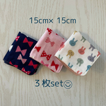 こどもガーゼハンカチ*⑅ ３枚SET◡̈⃝