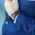 高級ワニ革使用Apple Watch クロコダイル革 ワニ革 バンド 時計ベルト  ブラウン総手縫い製作 D54
