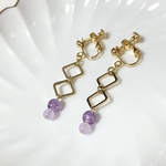 2連ひし形イヤリング(purple)