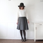 affetto ハンドメイド　レース　切り替え　フレアスカート　ワンピース