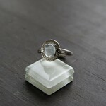 アクアマリン　オーバルCZリング　SILVER925