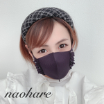 新作　数量限定　ツイードカチューシャ　ツィードカチューシャ　カチューシャ　ヘアバンド　黒　ヘアアクセサリー　