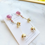 再再販♡ エリカと　流れる金の花のピアス