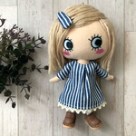 着せ替え〈2点セット〉ෆ̈ ハッピードール　イーマリー　(くるみパッチンピン・レース付きワンピース)ヒッコリー　くるみ　パッチンピン