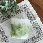 爽やかグリーンの紫陽花キャンドル　