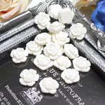 13㎜マット薔薇カボション 白10個（162）　