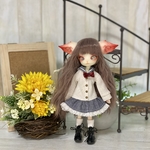 (青)ミニキティ用セーラーワンピ