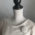 受注制作　オーガンジー刺繍　パールのブローチ 