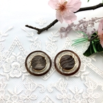 波間の月の様なボタン　23mm   焦げ茶　2個セット