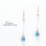 揺れるチェコドロップ~BLUE~(513) ピアス/イヤリング/ノンホールピアス/樹脂ピアス