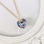Swarovski ハートのリボンペンダント
