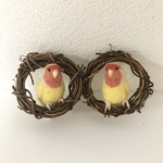 ※専用ページです※birdhouse274様ご依頼のルチノーコザクラインコちゃんのミニミニリースです♪羊毛フェルト
