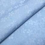水色 京友禅 桜模様 正絹紋意匠 丹後ちりめん No.147-4 右袖前部分【100cm×39cm】振袖の解き 和布 リメイク素材 silk100%