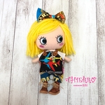 ☆THIERRY☆イーマリーちゃん着せ替えお洋服 どっちも前2wayサロペット　エアラインタグ　飛行機ネックレス　ヘアーリボン