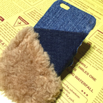 デニム×もこもこ☆iPhone6(s) ケース