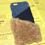 デニム×もこもこ☆iPhone6(s)plus ケース