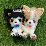 ＊maroruna様オーダー品 ふわもこ あみぐるみ ワンちゃん 仲良しキーホルダー(チワワ)＊