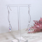雫💎スワロフスキー💠ゆらゆら揺れる大人可愛いツイスト♡ピアス/イヤリング 