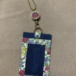 【ローラアシュレイ✕デニム】リール付きパスケース・カルトナージュ
