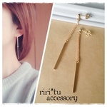 ゴールドバー×simple♥華奢 ゴールド ショートピアス