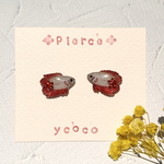ベタ💎ピアス　ダブルテール🎀赤