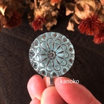薄荷飴みたいな色のガラスボタン ステンレスポニーフック