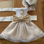 フェレット 服【ロマンティック】ベージュチェック ワンピース