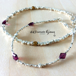 [Love pair bracelet] 絆を深めるロードライトガーネットとカレンシルバーのブレスレット（細）