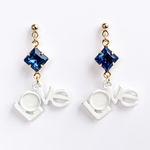 Blue  LOVEピアス　イヤリング　樹脂ピアス　樹脂イヤリング　チタンポストピアス　サージカルステンレスピアス