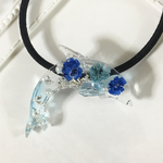 【日頃の感謝価格】Blue  フラワーイルカヘアゴム  レジン