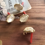 【デザインピアス】天然石風　不規則　透明感のあるパステルカラー💕裏カン付き♪︎ ホワイト　約14×18mm 4個入り