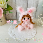 ふわふわ うさぎ着ぐるみ女の子ドール ☆　ハンドメイド　羊毛フェルト ネザーランドドワーフ　ハンドメイド 姫系  バニー