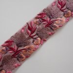 【1m】カラーチュール刺繍リボン   【ココア】