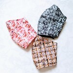 秋 マスク ツイード 生地 風 ベージュ ピンク 秋マスク 冬マスク マスク