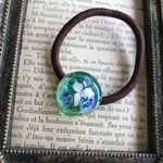 とんぼ玉ヘアゴム(アクア)