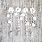 4個・お花いっぱいパールロングチャーム・ステラパーツ