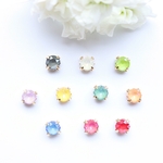 推しカラー♡ 6mm Swarovski♡　一粒ピアス/樹脂ノンホールピアス（イヤリング）