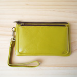 ダブルレーザーポーチ Double leather Pouch, Lime Green
