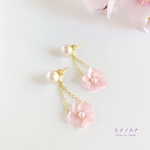 ◆紫陽花◆ゆらゆら桜とパールのピアス／イヤリング