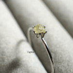 4月の誕生石《silver925 イエローダイヤモンド原石のリング・10号》