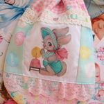hana*ハンドメイド☆縦長巾着レトロアニマルボンネットバニーちゃん☆