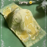 ✨new✨春色レモン🍋イエローのチュールレースとグリーンのフリルが綺麗なマダムのマスク