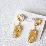 ミモザのしずくビジューピアス/イヤリング